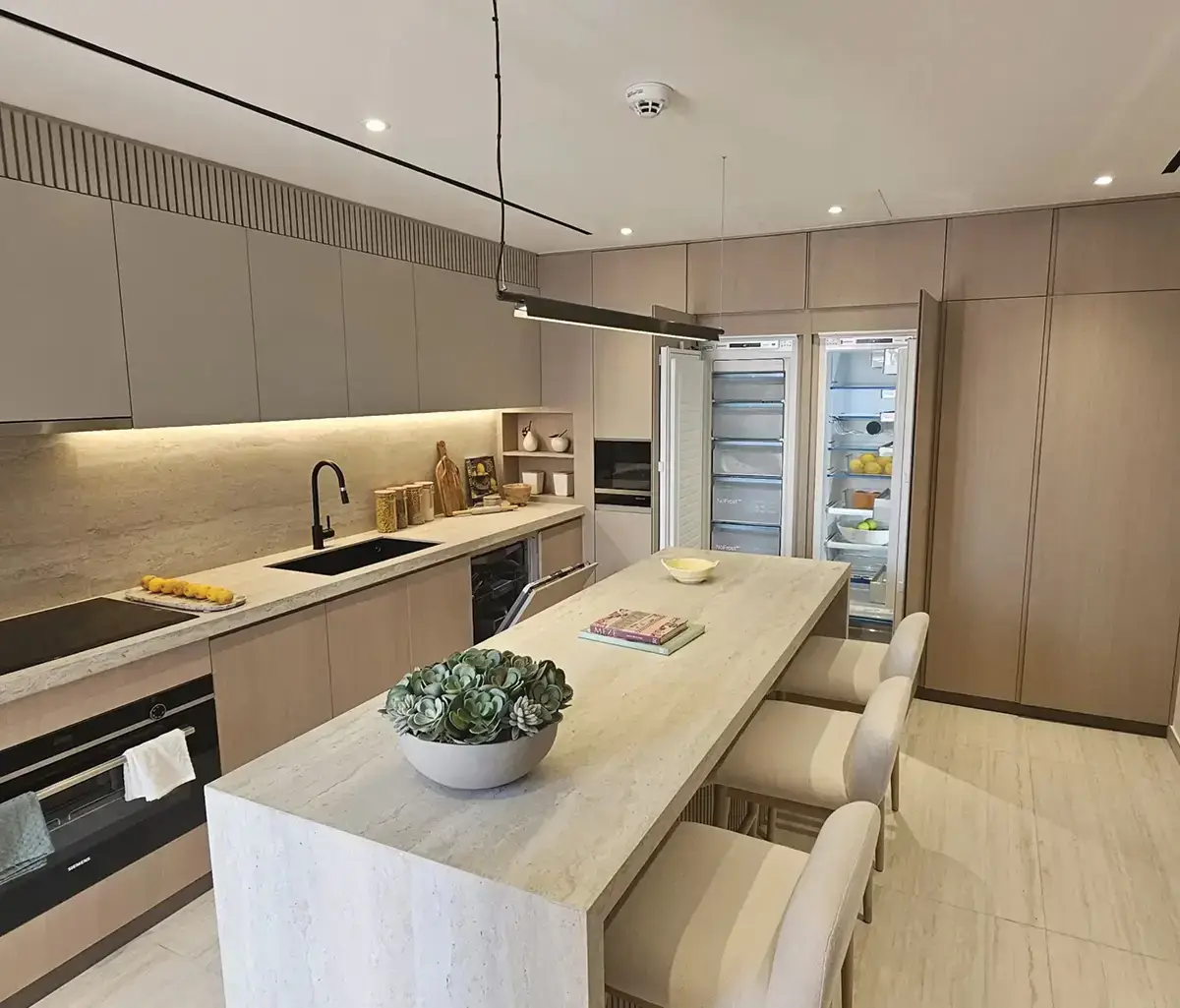 Dining room with natural lighting and classic interior design